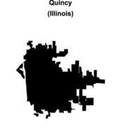 Quincy, Illinois blank outline map vector