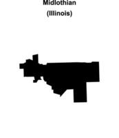 Midlothian, Illinois blank outline map vector