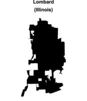 Lombard, Illinois blank outline map vector