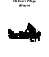Elk Grove Village, Illinois blank outline map vector