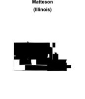Matteson, Illinois blank outline map vector
