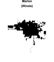 Marion, Illinois blank outline map vector