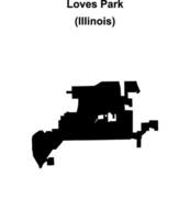 Loves Park, Illinois blank outline map vector