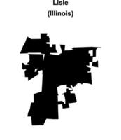 Lisle, Illinois blank outline map vector