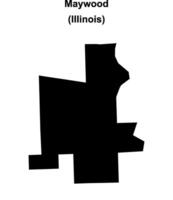 Maywood, Illinois blank outline map vector