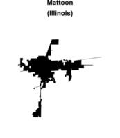 Mattoon, Illinois blank outline map vector