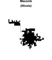 Macomb, Illinois blank outline map vector