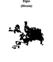 Elgin, Illinois blank outline map vector