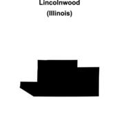 Lincolnwood, Illinois blank outline map vector