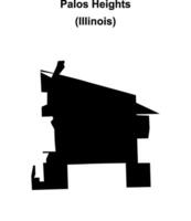 Palos Heights, Illinois blank outline map vector