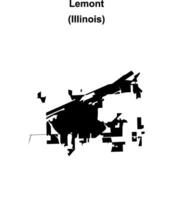 Lemont, Illinois blank outline map vector