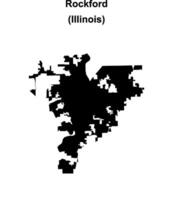 Rockford, Illinois blank outline map vector