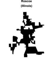 Roscoe, Illinois blank outline map vector