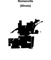 Romeoville, Illinois blank outline map vector