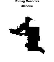 Rolling Meadows, Illinois blank outline map vector