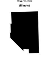 River Grove, Illinois blank outline map vector