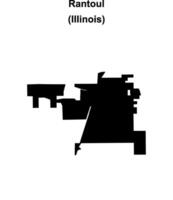 Rantoul, Illinois blank outline map vector