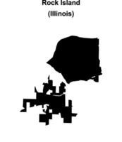 Rock Island, Illinois blank outline map vector