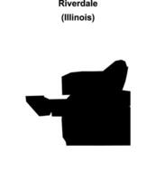 Riverdale, Illinois blank outline map vector