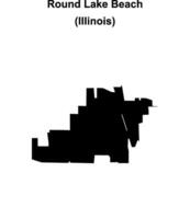 Round Lake Beach, Illinois blank outline map vector