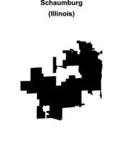Schaumburg, Illinois blank outline map vector