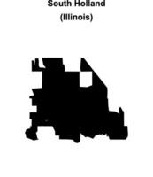 South Holland, Illinois blank outline map vector