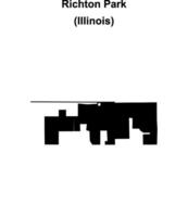 Richton Park, Illinois blank outline map vector