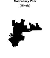Machesney Park, Illinois blank outline map vector