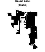 Round Lake, Illinois blank outline map vector