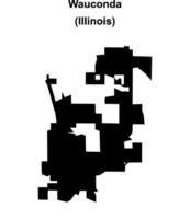 Wauconda, Illinois blank outline map vector