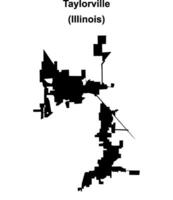 Taylorville, Illinois blank outline map vector