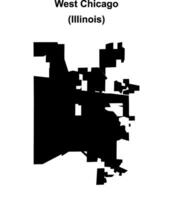West Chicago, Illinois blank outline map vector