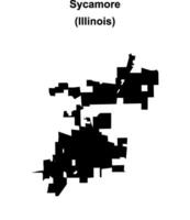 Sycamore, Illinois blank outline map vector