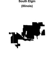South Elgin, Illinois blank outline map vector