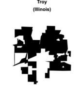 Troy, Illinois blank outline map vector