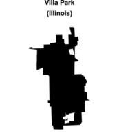 Villa Park, Illinois blank outline map vector