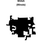 Shiloh, Illinois blank outline map vector