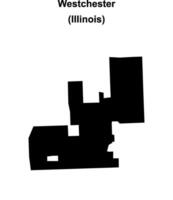 Westchester, Illinois blank outline map vector