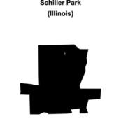 Schiller Park, Illinois blank outline map vector