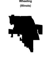 Wheeling, Illinois blank outline map vector