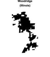 Woodridge, Illinois blank outline map vector