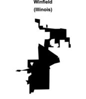Winfield, Illinois blank outline map vector