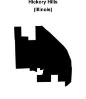 Hickory Hills, Illinois blank outline map vector