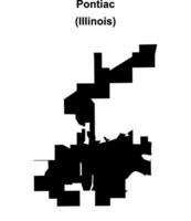 Pontiac, Illinois blank outline map vector