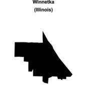 Winnetka, Illinois blank outline map vector