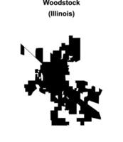 Woodstock, Illinois blank outline map vector
