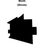 Worth, Illinois blank outline map vector