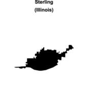 Sterling, Illinois blank outline map vector