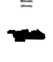 Wilmette, Illinois blank outline map vector