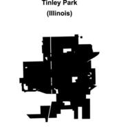Tinley Park, Illinois blank outline map vector